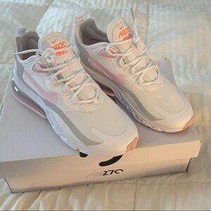 Nike Air Max 270 React in White and Pink